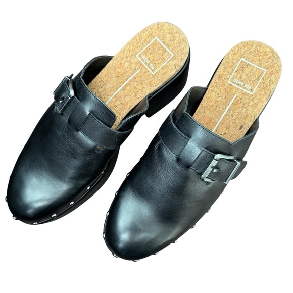 NEW Dolce Vita Yevan Black Leather Clogs Size 9.5 - Picture 4 of 11